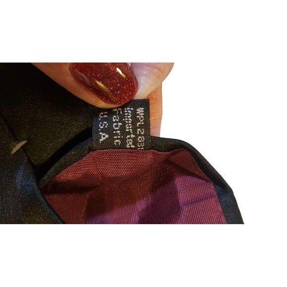 Vintage STRINGBEANS..PLUS+  Men's 100% Silk Neck Tie Black Geometric Design - Picture 9 of 11